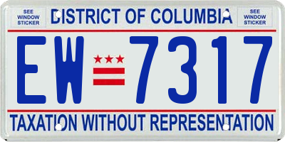 DC license plate EW7317