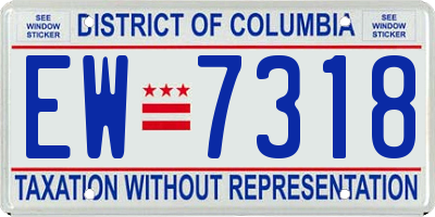 DC license plate EW7318