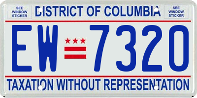 DC license plate EW7320