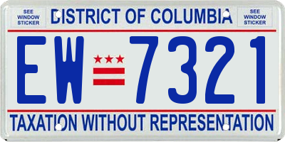DC license plate EW7321