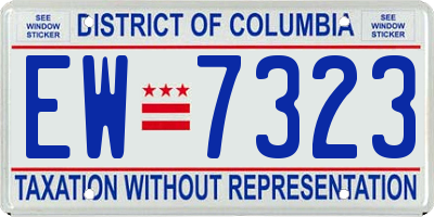 DC license plate EW7323