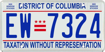 DC license plate EW7324