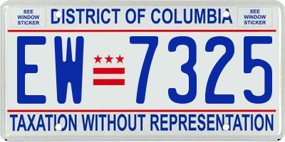 DC license plate EW7325