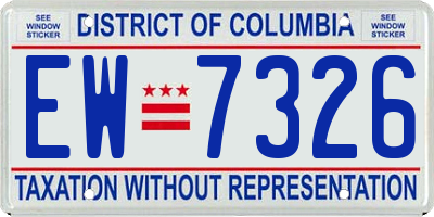 DC license plate EW7326