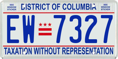 DC license plate EW7327