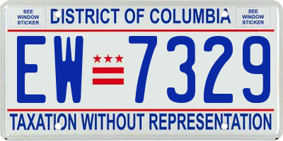 DC license plate EW7329