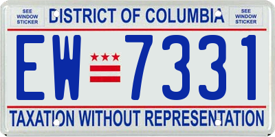 DC license plate EW7331