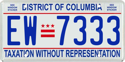 DC license plate EW7333