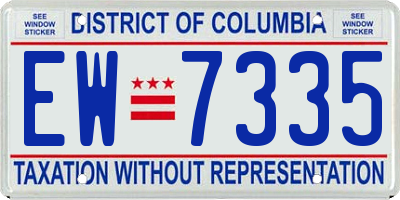 DC license plate EW7335