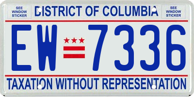 DC license plate EW7336