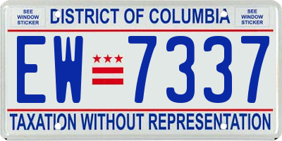 DC license plate EW7337