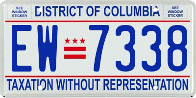 DC license plate EW7338