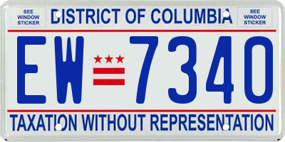 DC license plate EW7340