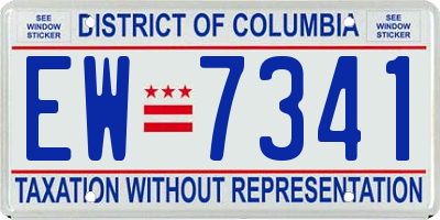 DC license plate EW7341