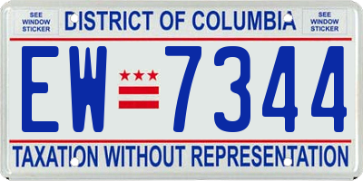 DC license plate EW7344