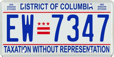 DC license plate EW7347