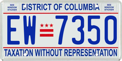 DC license plate EW7350