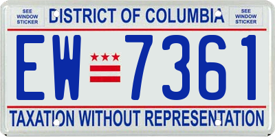DC license plate EW7361