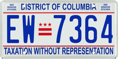 DC license plate EW7364