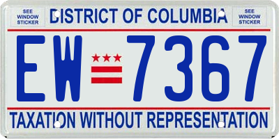 DC license plate EW7367