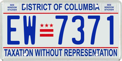 DC license plate EW7371