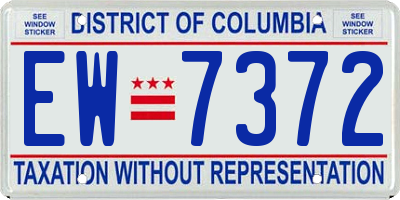DC license plate EW7372