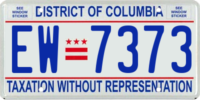 DC license plate EW7373