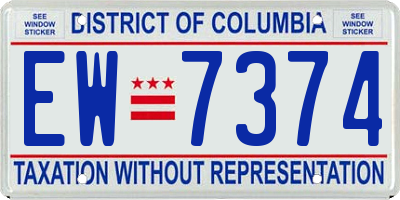 DC license plate EW7374