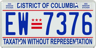 DC license plate EW7376