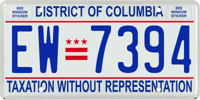 DC license plate EW7394