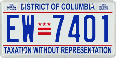 DC license plate EW7401