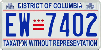 DC license plate EW7402