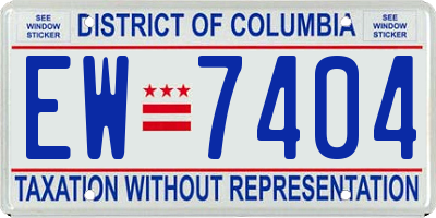 DC license plate EW7404
