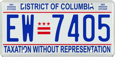 DC license plate EW7405