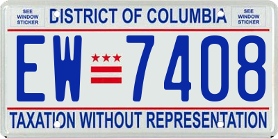 DC license plate EW7408