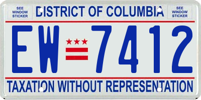 DC license plate EW7412