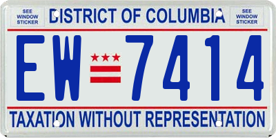 DC license plate EW7414