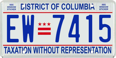 DC license plate EW7415