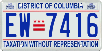 DC license plate EW7416