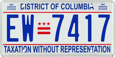 DC license plate EW7417