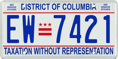 DC license plate EW7421