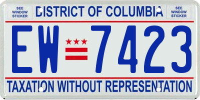 DC license plate EW7423