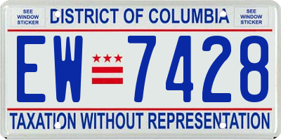 DC license plate EW7428