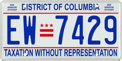 DC license plate EW7429
