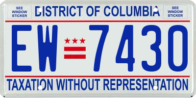 DC license plate EW7430