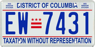 DC license plate EW7431