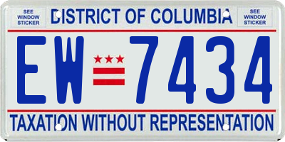 DC license plate EW7434