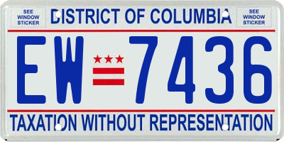 DC license plate EW7436
