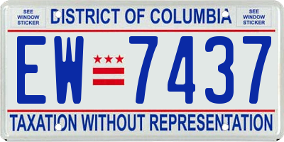 DC license plate EW7437