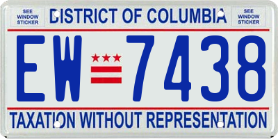 DC license plate EW7438